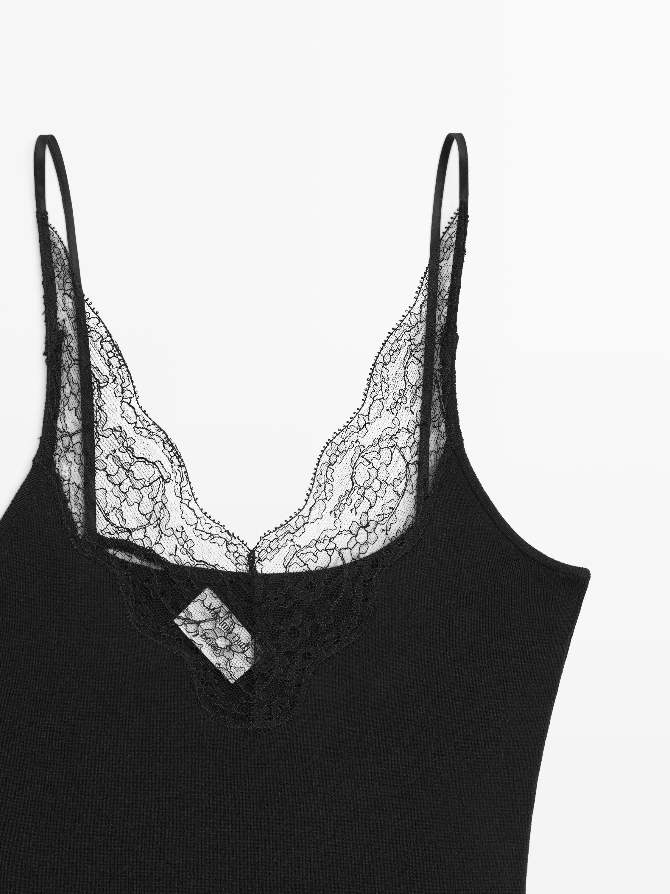 Bodysuit with lace trim detail - STUDIO